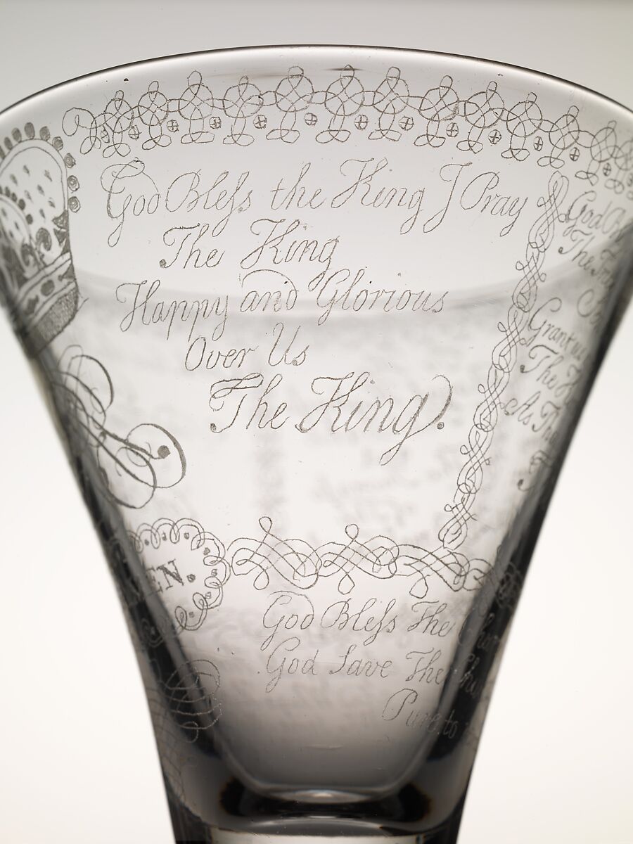 Jacobite "amen" glass, Glass, British