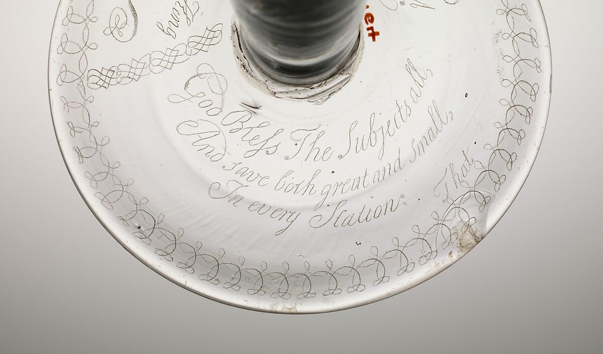 Jacobite "amen" glass, Glass, British