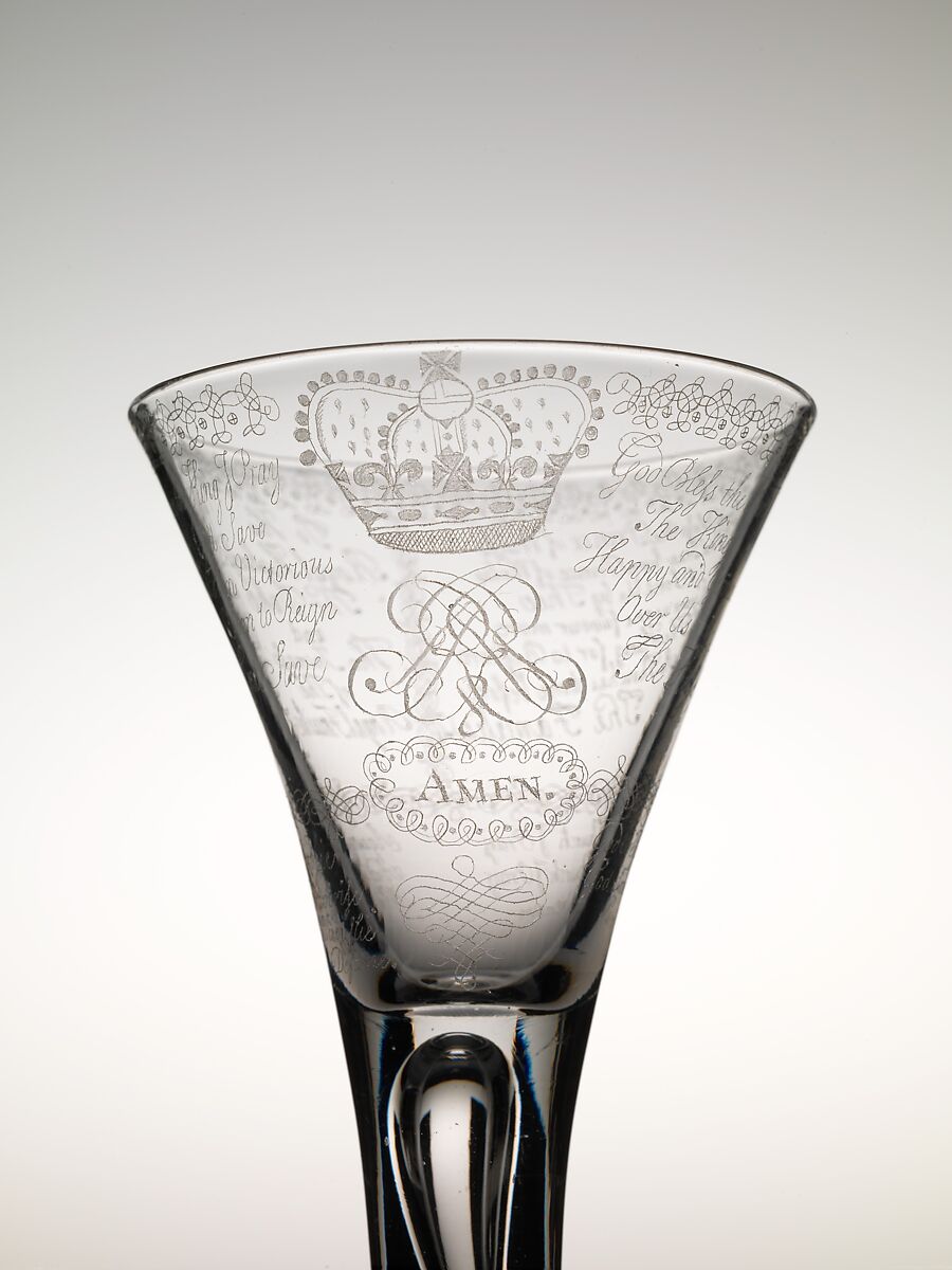 Jacobite "amen" glass, Glass, British