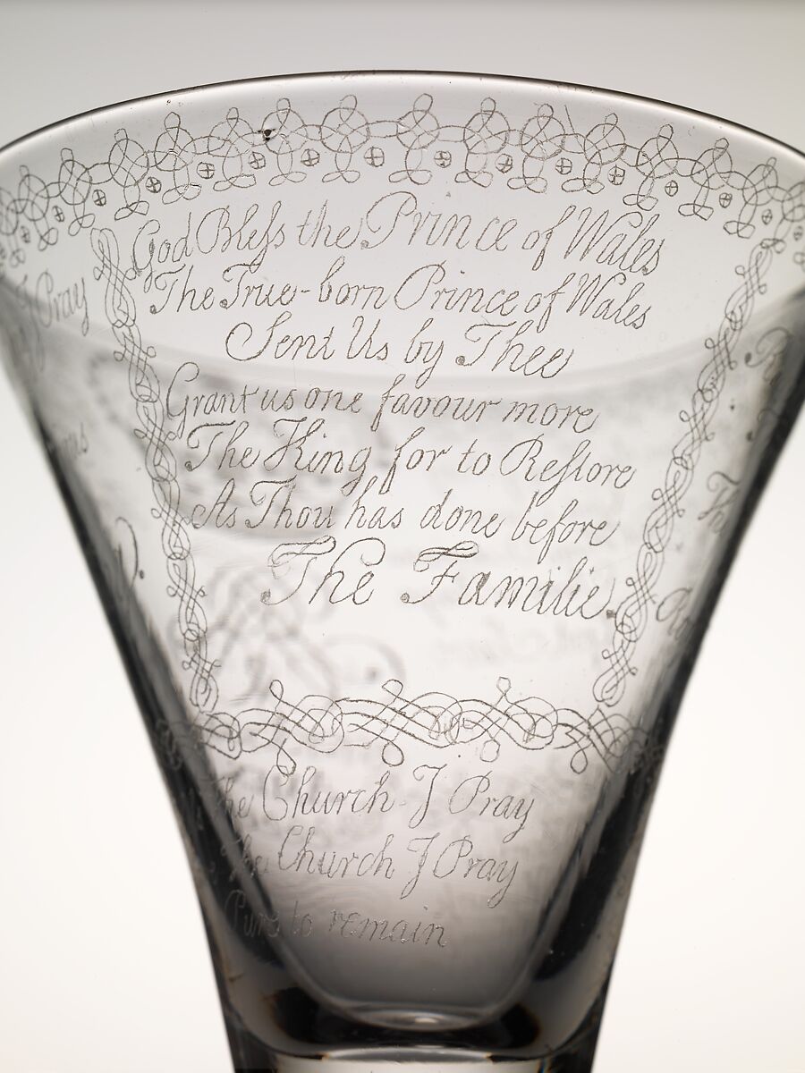 Jacobite "amen" glass, Glass, British
