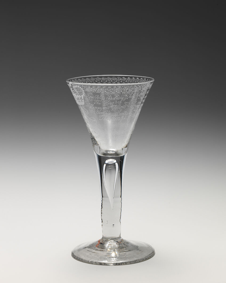 Jacobite "amen" glass, Glass, British