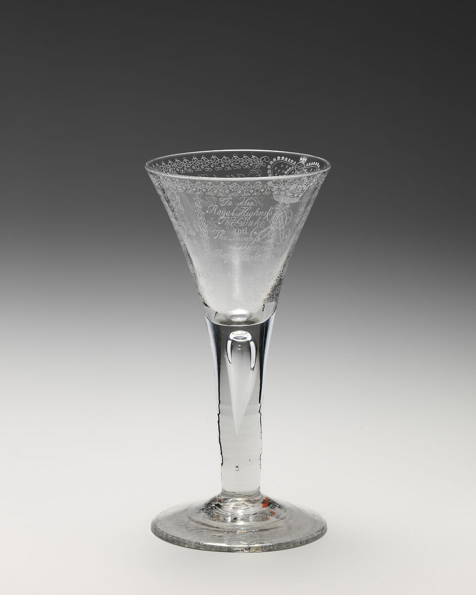 Jacobite "amen" glass, Glass, British