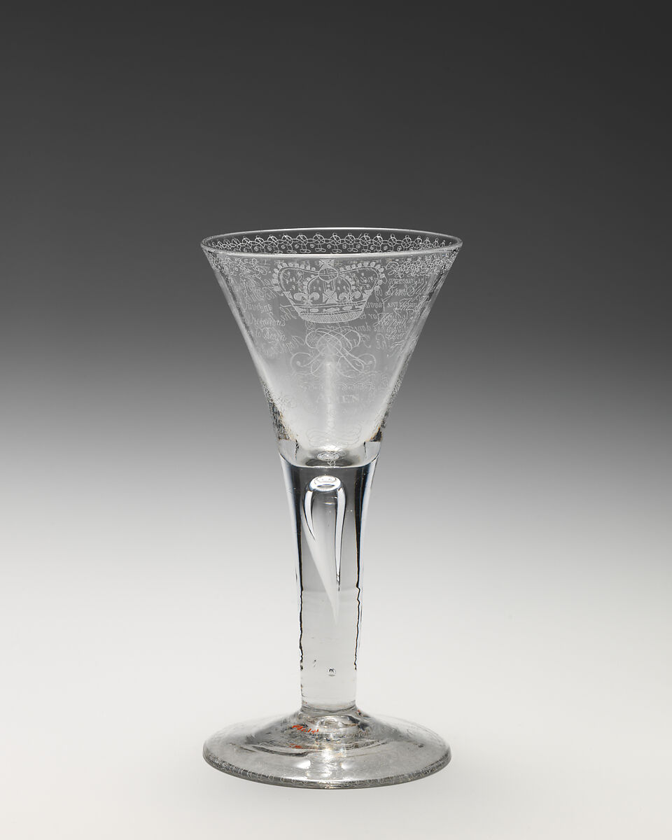 Jacobite "amen" glass, Glass, British