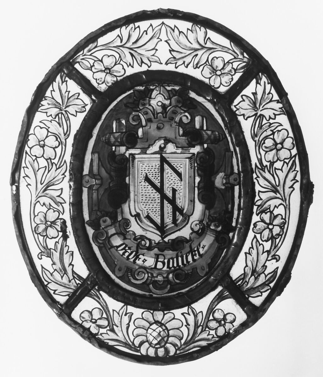 Armorial panel, Stained glass, German 