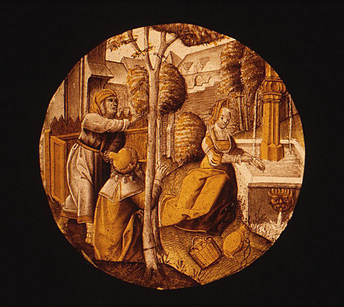 Susannah and the Elders, Stained glass, Flemish
