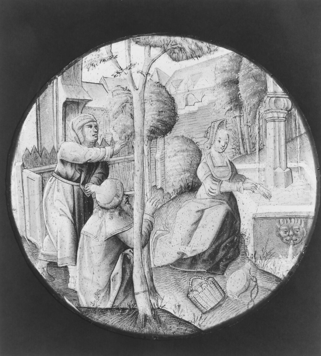 Susannah and the Elders, Stained glass, Flemish 