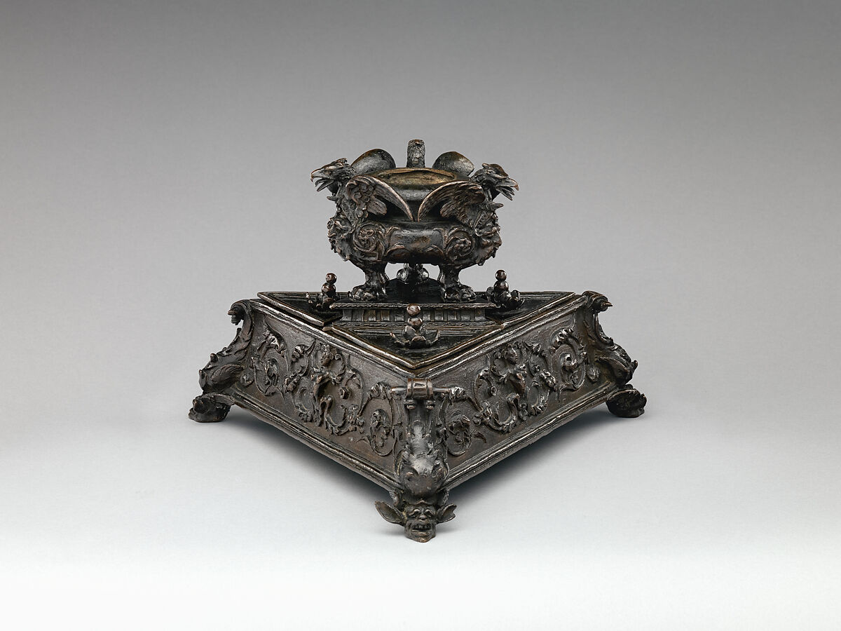 Inkstand, After a model by Andrea Cinelli (Italian, active 1737–1764), Bronze, Italian, probably Padua 
