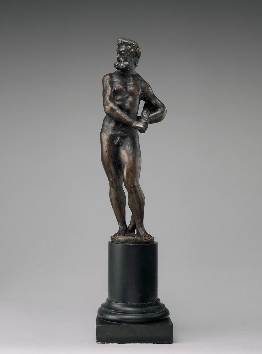 Hercules carrying his club, After a model by Niccolò Roccatagliata (Italian, born Genoa, active 1593–1636), Bronze, on a later stone base, Italian, possibly Venice 