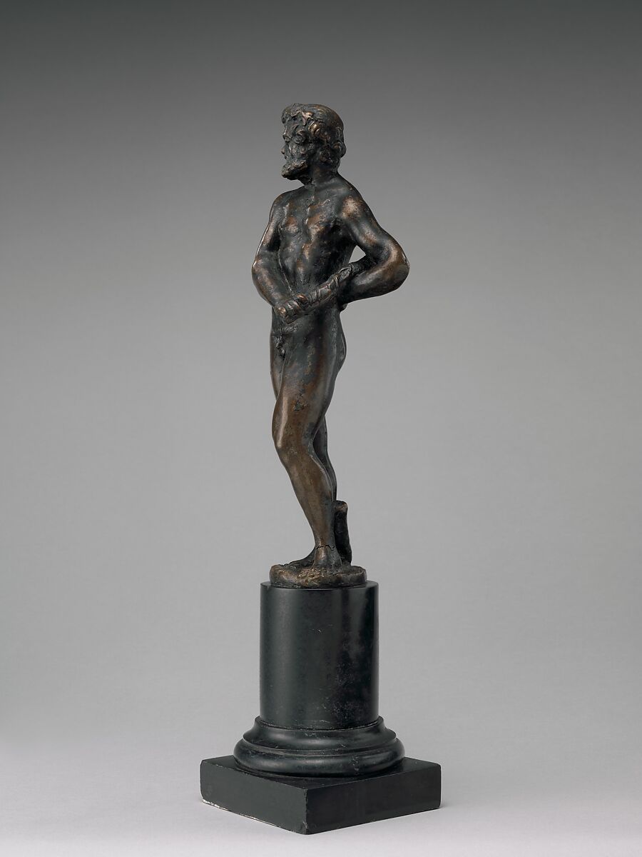 Hercules carrying his club, After a model by Niccolò Roccatagliata (Italian, born Genoa, active 1593–1636), Bronze, on a later stone base, Italian, possibly Venice