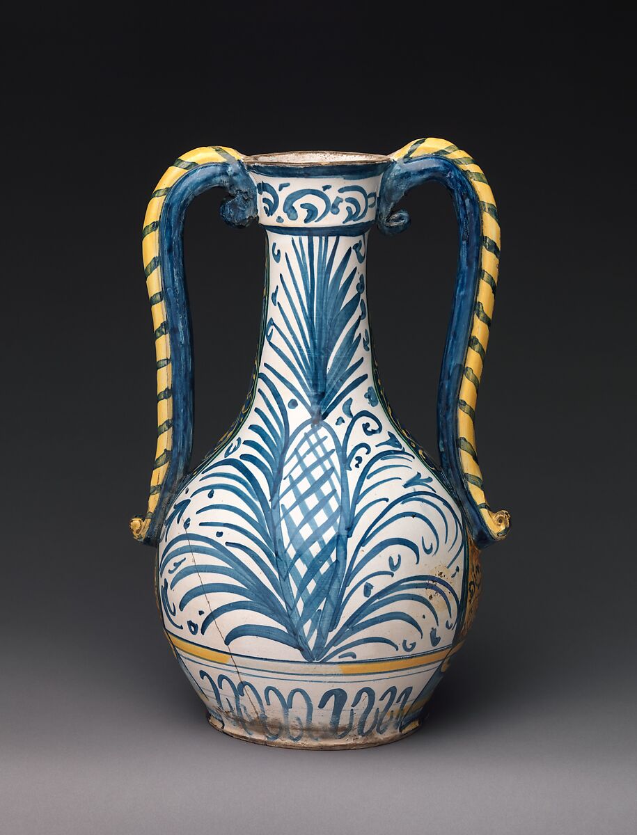 Pharmacy bottle (one of a pair), Workshop of Orazio Pompei (Italian, ca. 1516–1590/96), Maiolica (tin-glazed earthenware), Italian, Castelli