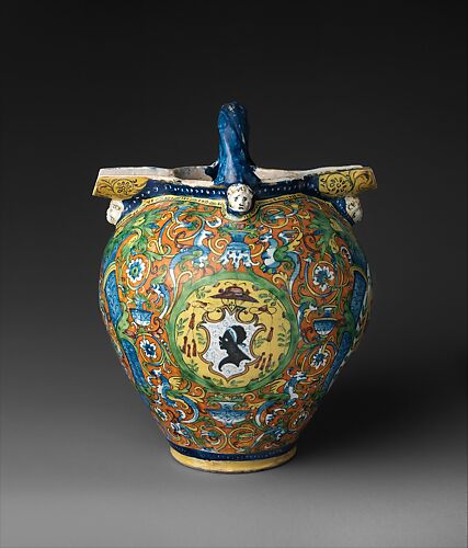 Double-spouted armorial ewer