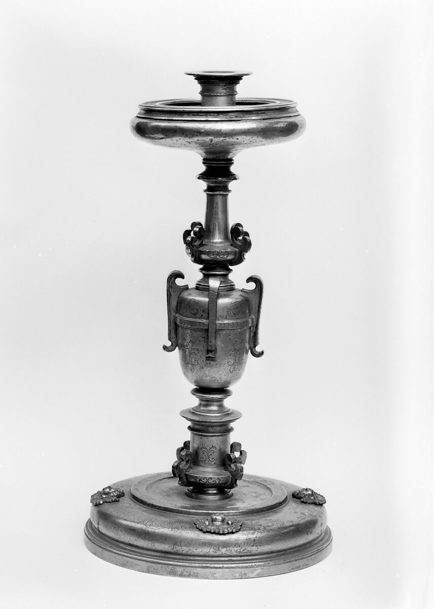 Candlestick, Gilt bronze, Spanish 