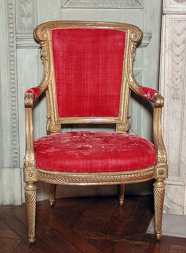 Georges Jacob, Armchair (fauteuil) from Louis XVI's Salon des Jeux at  Saint Cloud, French, Paris