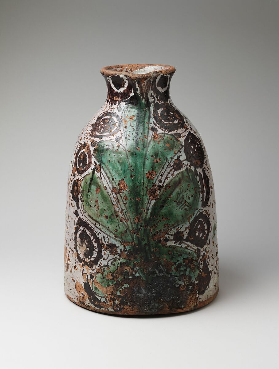 Jug, Tin-glazed earthenware, Spanish, Teruel