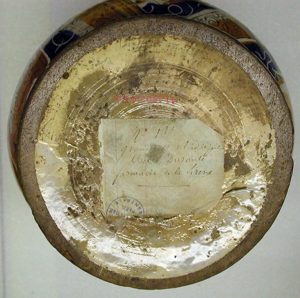 Lidded pharmacy jar with the personification of Fortuna, Maiolica (tin-glazed earthenware), Italian, probably Pesaro