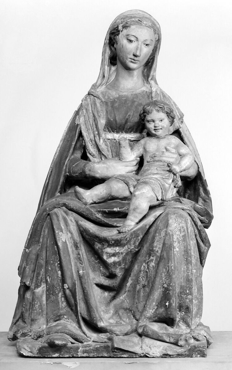 Madonna and Child, Painted terracotta, Italian, possibly Florence 