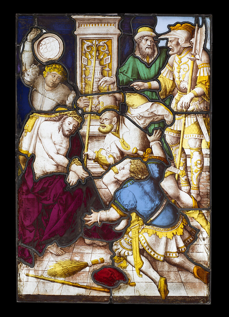The Mocking of Christ, Jan Rombouts (South Netherlandish (Duchy of Brabant), 1475–1535), Stained glass, Flemish, Leuven 