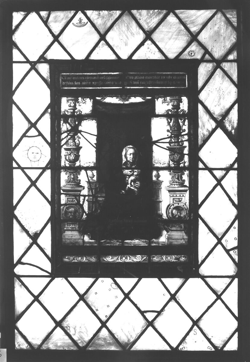 Virgin and Child, Stained glass, Flemish, possibly Antwerp