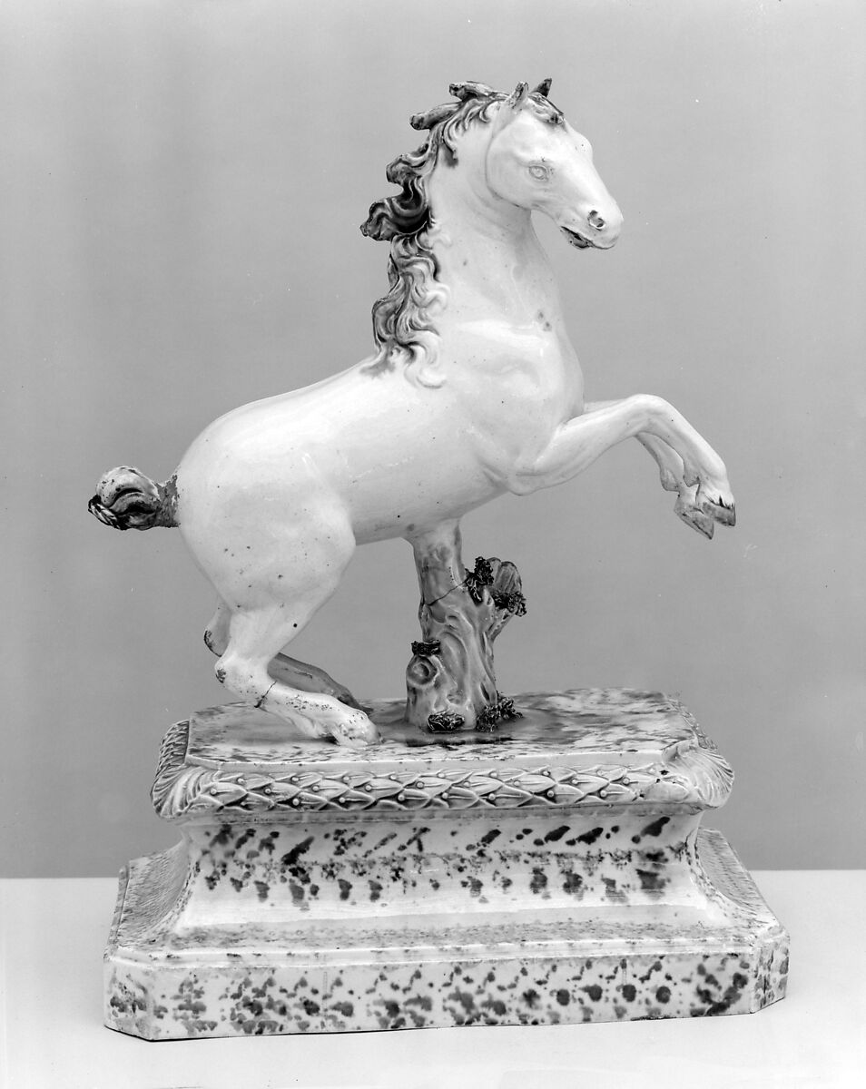 Rearing horse, Ralph Wood the Younger (British, Burslem 1748–1795 Burslem), Lead-glazed earthenware, British, Burslem, Staffordshire 