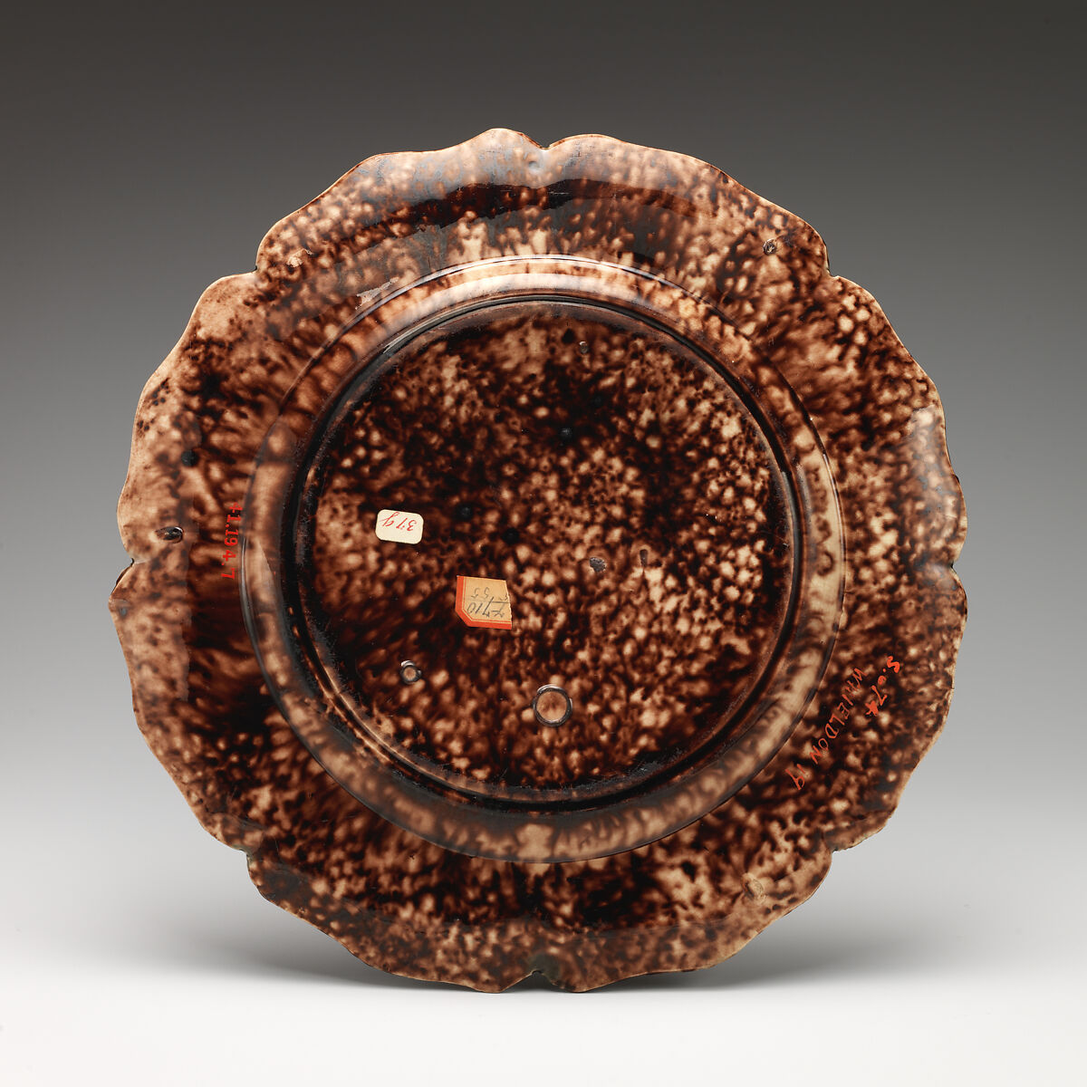 Plate, Style of Whieldon type, Lead-glazed earthenware, British, Staffordshire