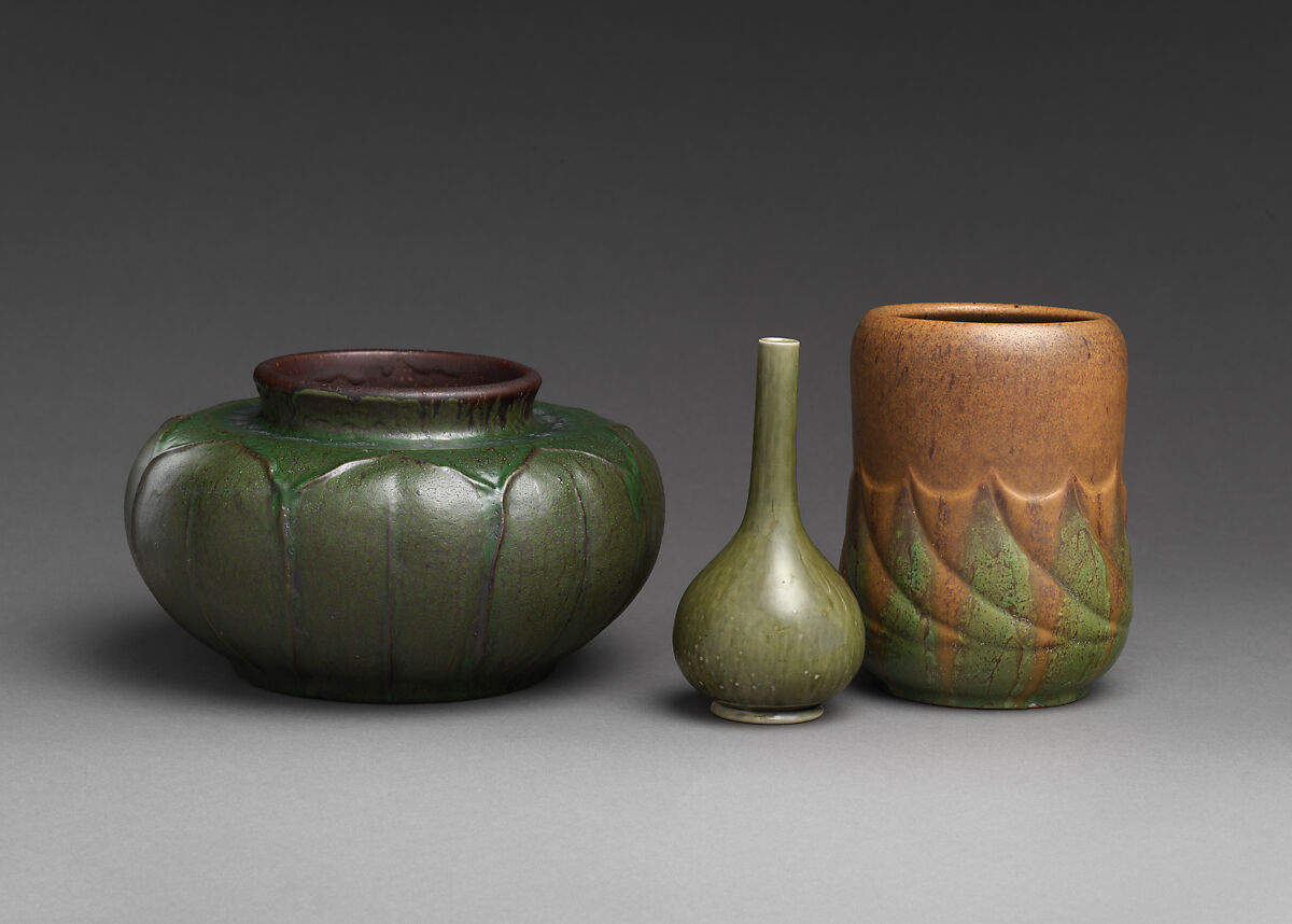 Vase, William J. Walley (1852–1919), Stoneware, American