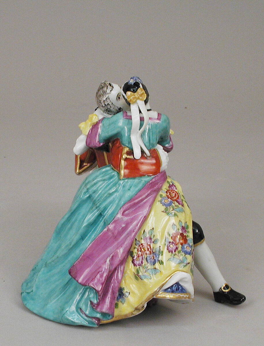 Lovers with a Birdcage, Meissen Manufactory (German, 1710–present), Hard-paste porcelain, German, Meissen
