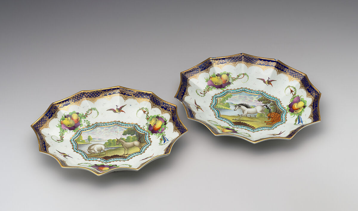 Dish (one of a pair), Worcester factory (British, 1751–2008), Soft-paste porcelain, British, Worcester