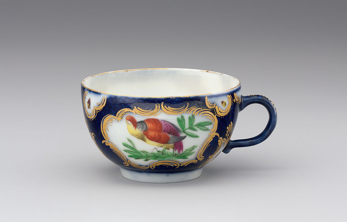 Cup and saucer in the style of Worcester, Probably by Edmé Samson (French, 1810–1891), Hard-paste porcelain, French, Paris