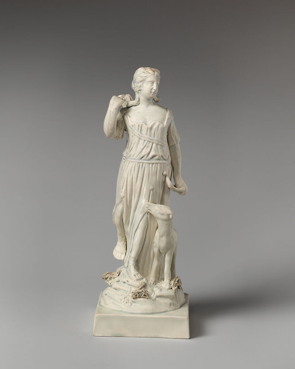 Diana with hound, Ralph Wood the Younger (British, Burslem 1748–1795 Burslem), Lead-glazed earthenware, British, Burslem, Staffordshire
