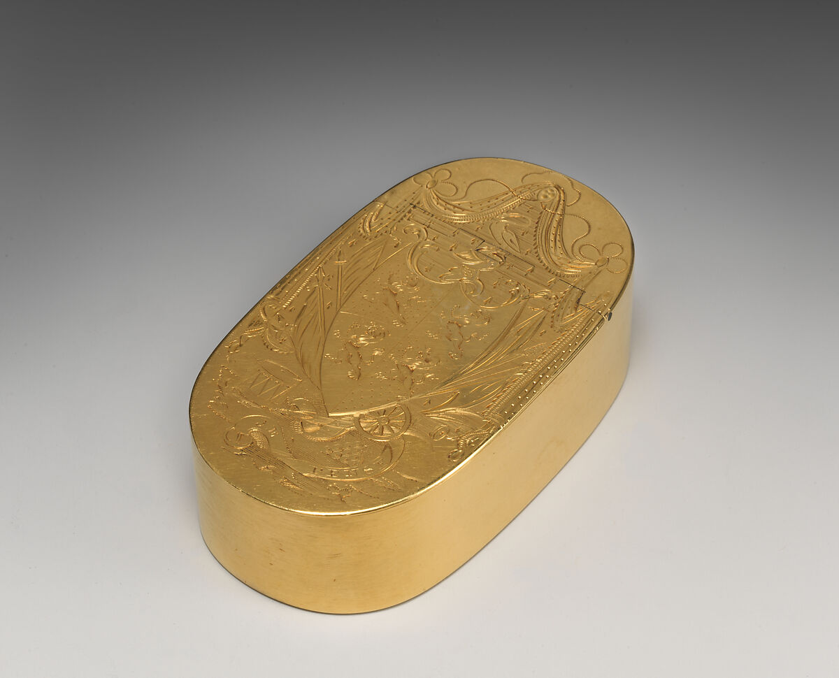 Snuffbox with presentation inscription, James Kennedy (Quarter Brother 1768, died 1803), Gold, Irish, Dublin 