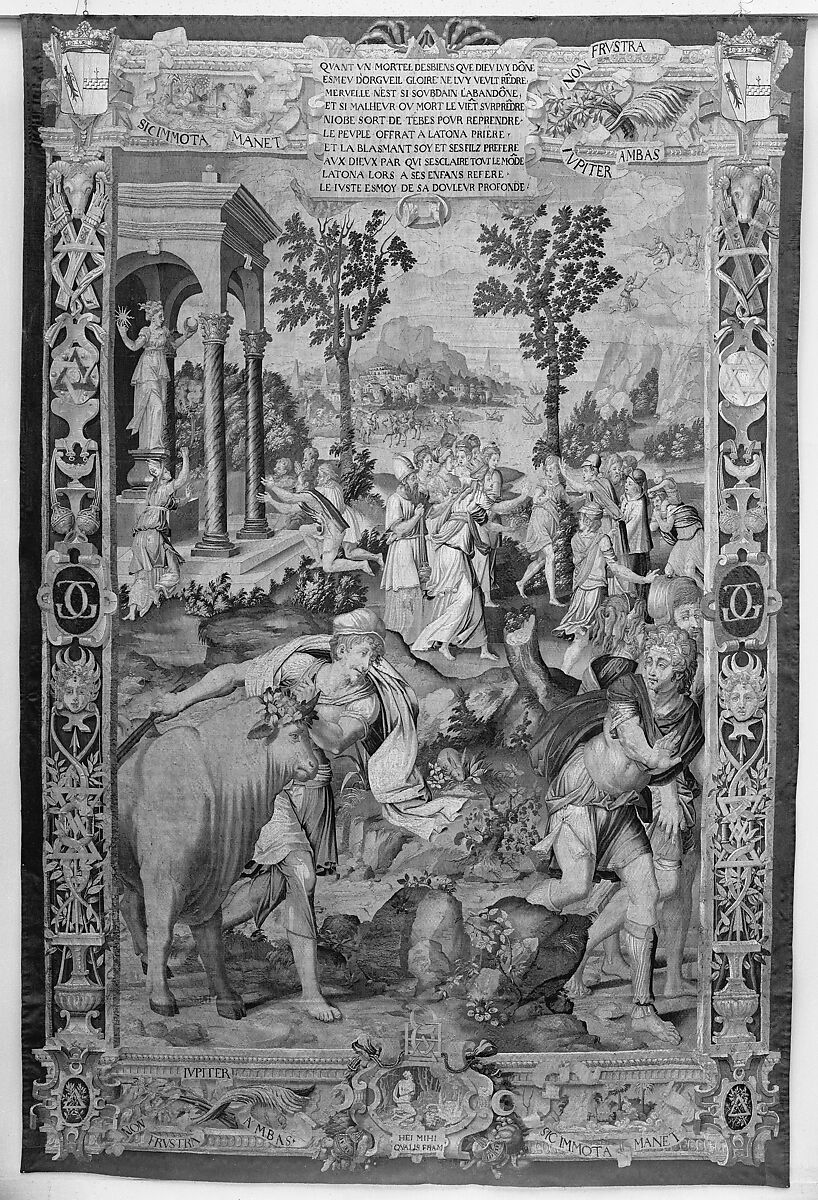 The Blasphemy of Niobe from Scenes from the Story of Diana, Probably designed by Jean Cousin the Elder (French, Souci (?) ca. 1490–ca. 1560 Paris (?)), Wool, silk (16-18 warps per inch, 7-8 per cm.), French, probably Paris