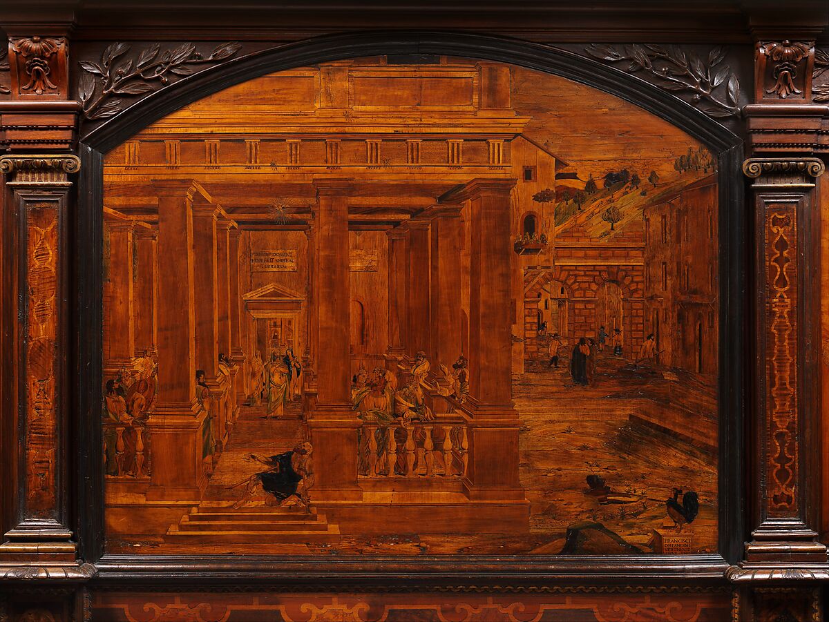 Chapel from Le Château de la Bastie d'Urfé, Fra Damiano da Bergamo (Damiano di Antoniolo de Zambelli) (Italian, Bergamo ca. 1480–1549  Bologna) and his workshop, Walnut and intarsia of various woods, Italian, Bologna