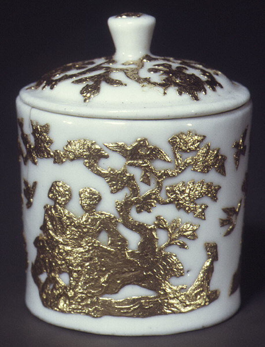 Toilet jar, Possibly Saint-Cloud factory (French, mid-1690s–1766), Soft-paste porcelain, French, possibly Saint-Cloud 
