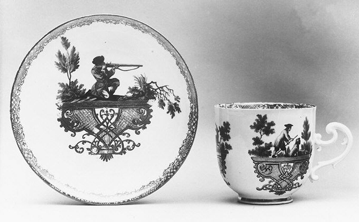 Cup and saucer, Meissen Manufactory (German, 1710–present), Hard-paste porcelain, German, Meissen 