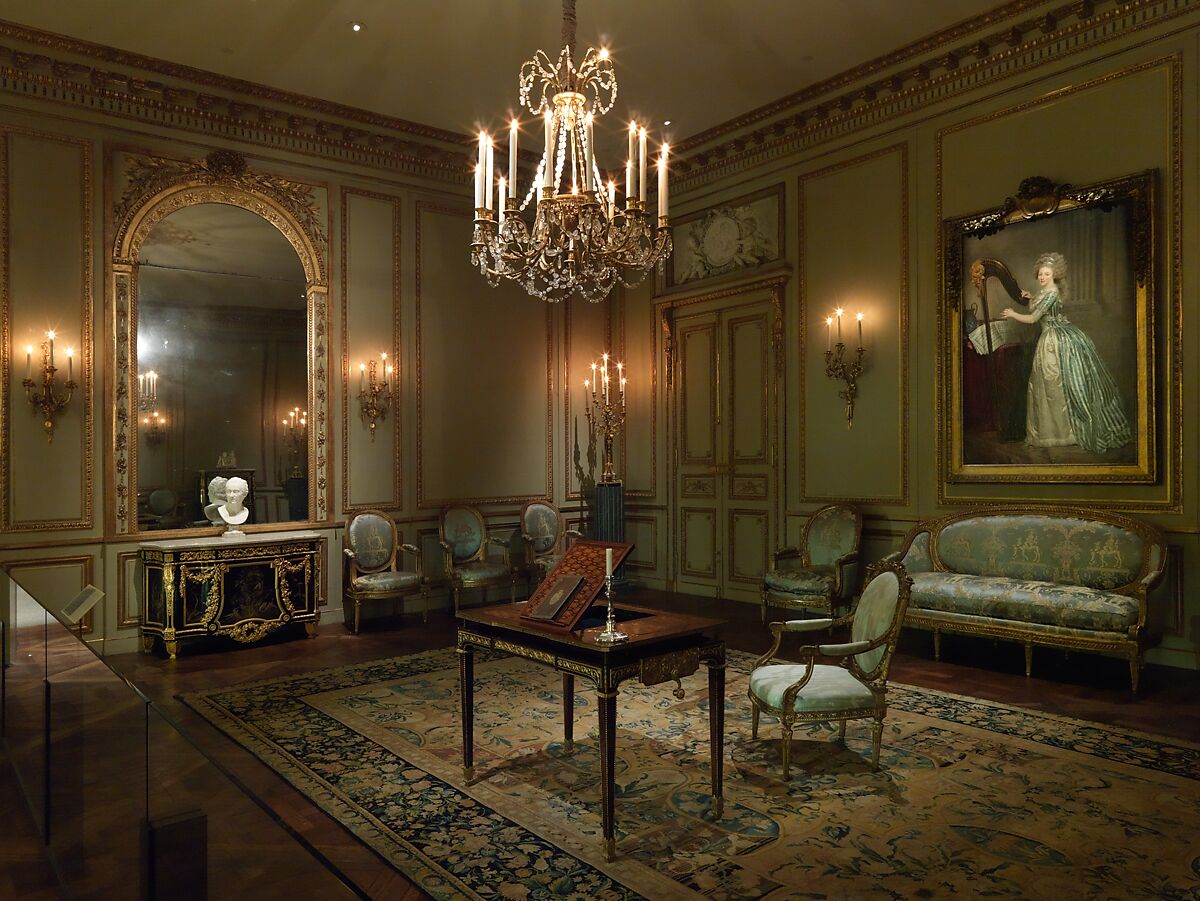 Grand Salon from the Hôtel de Tessé, Paris, Made by Nicolas Huyot (1700–1791), Carved, painted, and gilded oak; marble; plaster, French, Paris