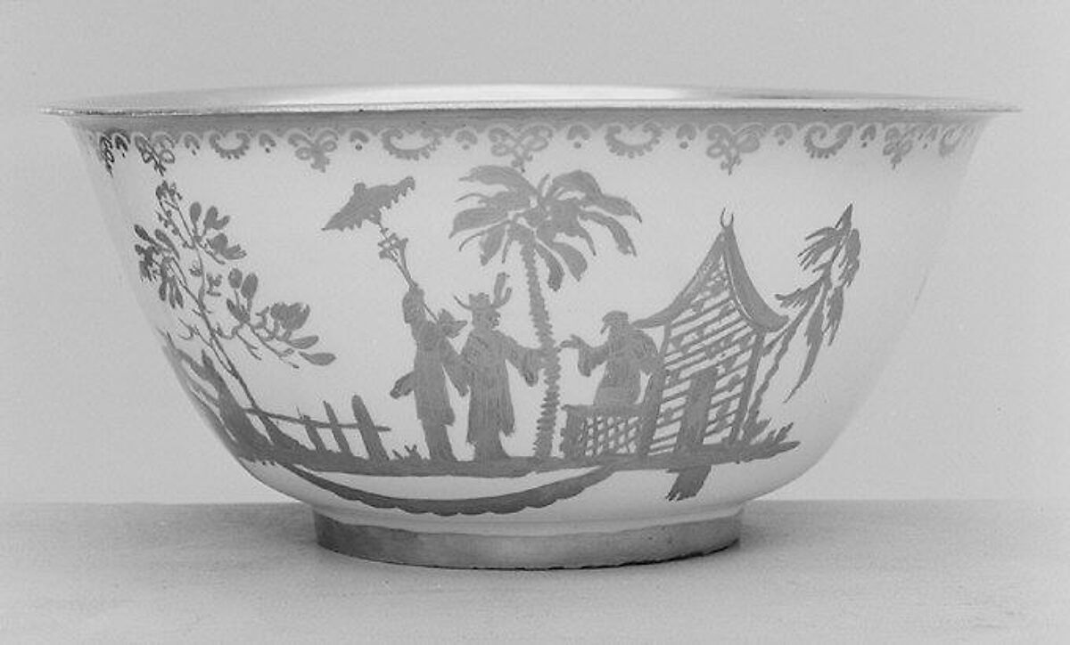 Bowl, Meissen Manufactory (German, 1710–present), Hard-paste porcelain, German, Meissen with German, Augsburg decoration