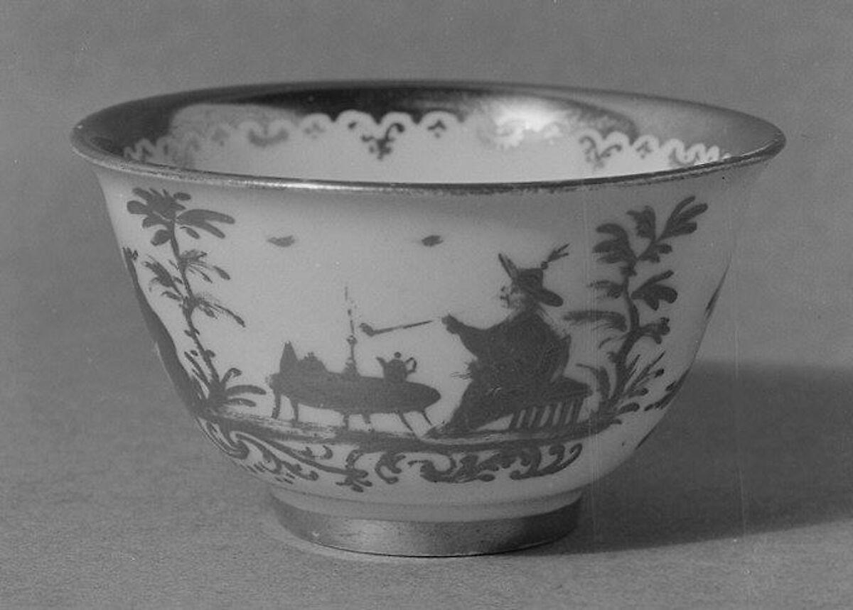 Cup and saucer, Meissen Manufactory (German, 1710–present), Hard-paste porcelain, German, Meissen with German, Augsburg decoration