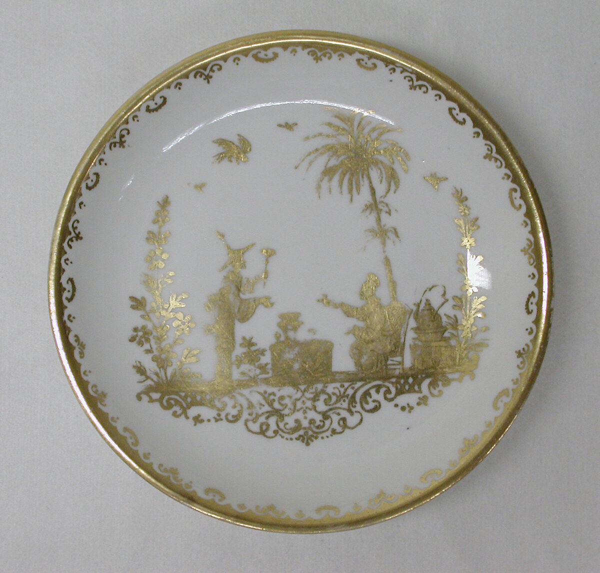 Cup and saucer, Meissen Manufactory (German, 1710–present), Hard-paste porcelain, German, Meissen with German, Augsburg decoration