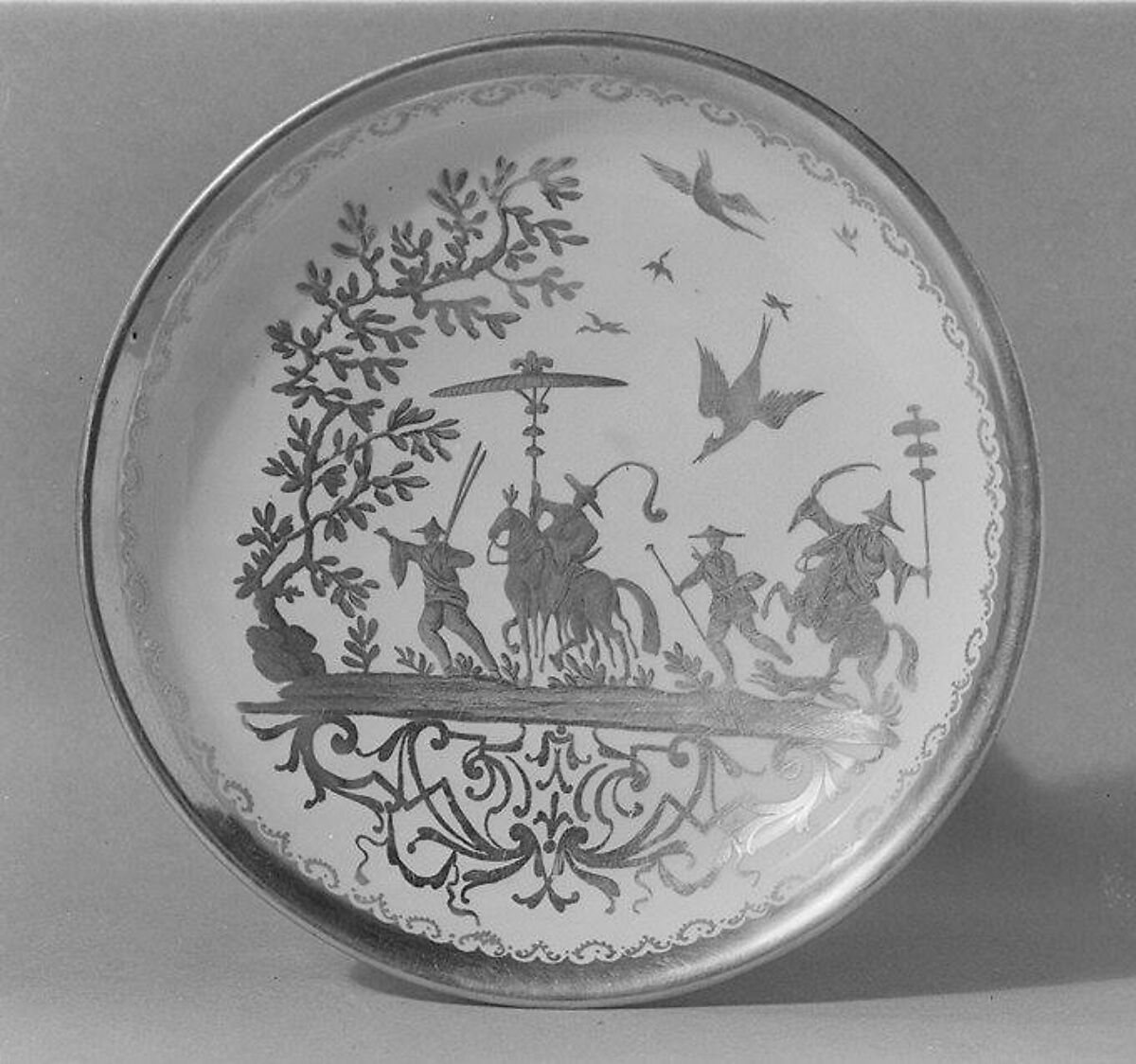 Dish, Meissen Manufactory (German, 1710–present), Hard-paste porcelain, German, Meissen with German, Augsburg decoration 