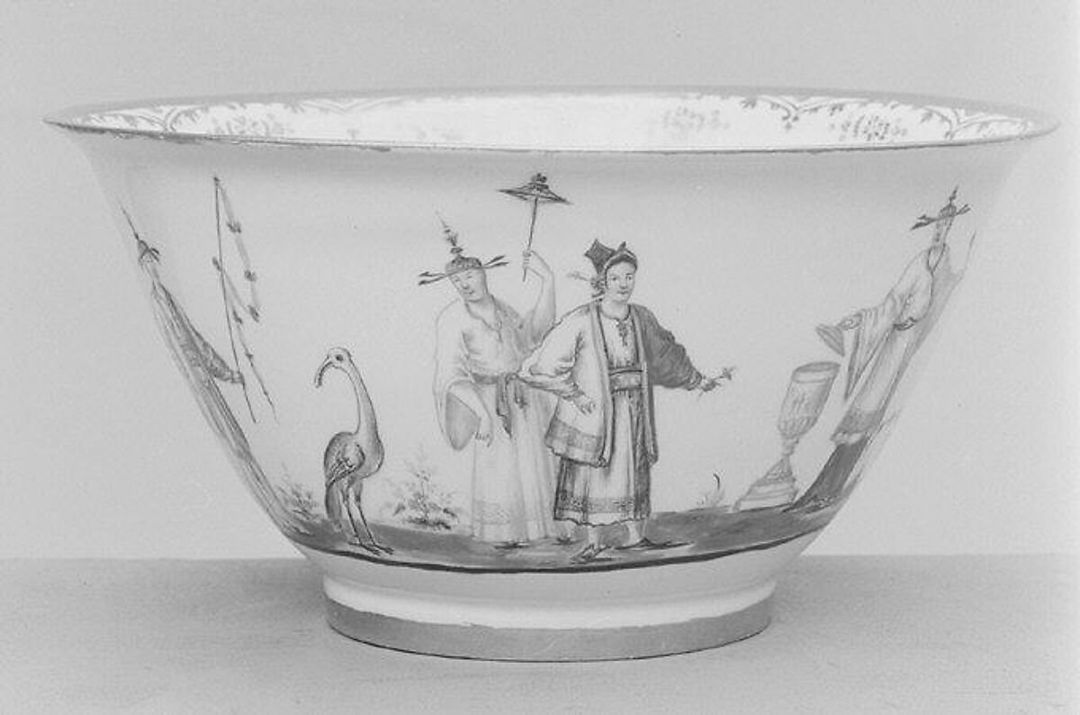 Bowl, Meissen Manufactory (German, 1710–present), Hard-paste porcelain, German, Meissen with probably Bayreuth decoration 
