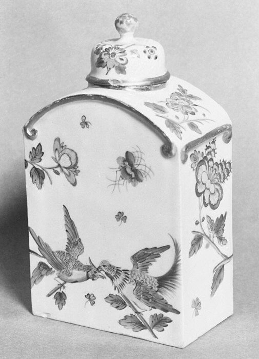Tea caddy, Fürstenberg Porcelain Manufactory (German, founded 1747), Hard-paste porcelain, German, Fürstenberg 