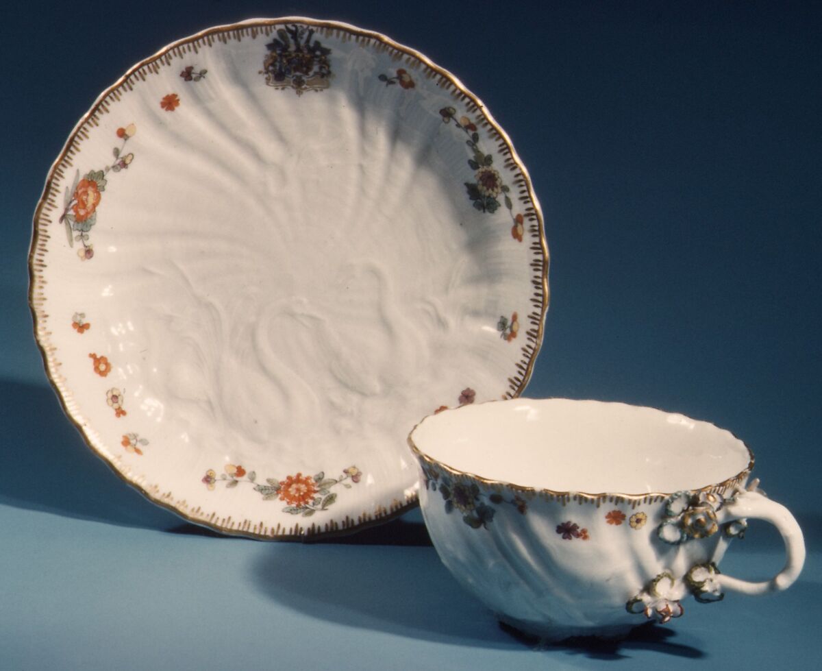 Cup and saucer (part of a service), Meissen Manufactory (German, 1710–present), Hard-paste porcelain, German, Meissen 