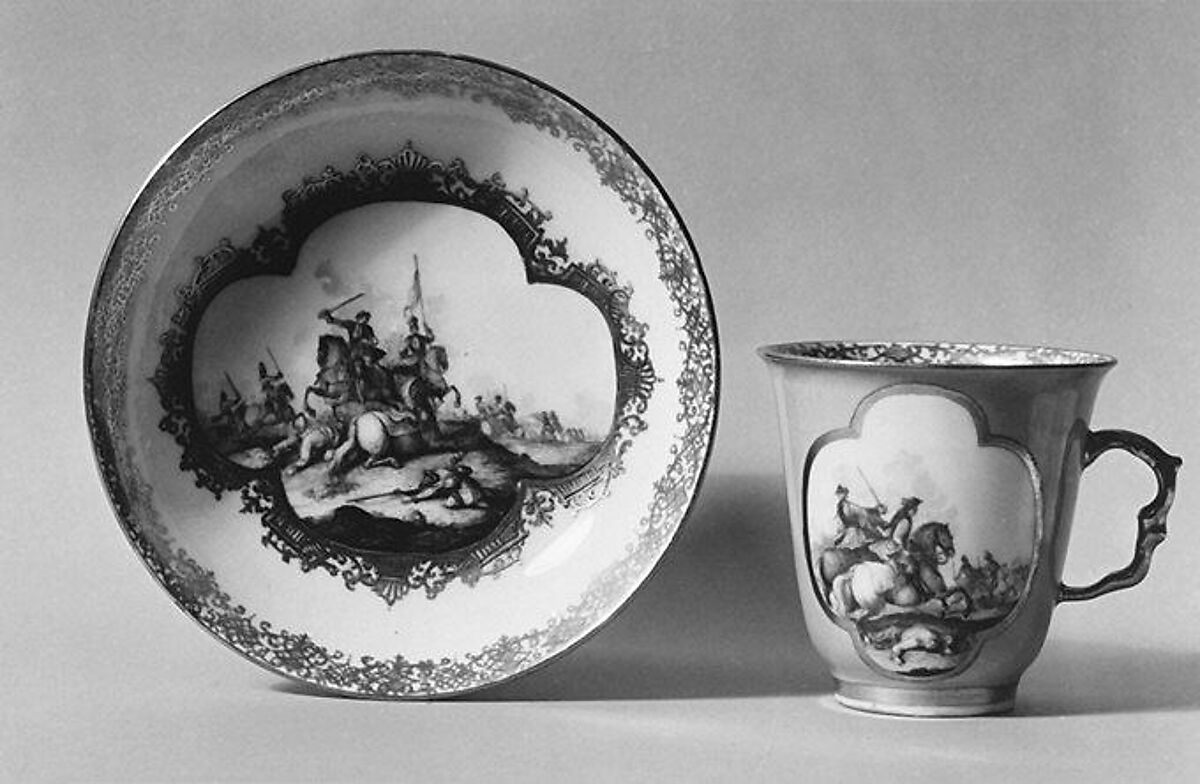 Cup and saucer, Meissen Manufactory (German, 1710–present), Hard-paste porcelain, German, Meissen 