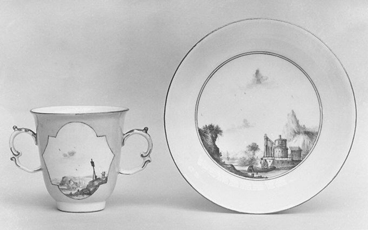 Cup and saucer, Meissen Manufactory (German, 1710–present), Hard-paste porcelain, German, Meissen 