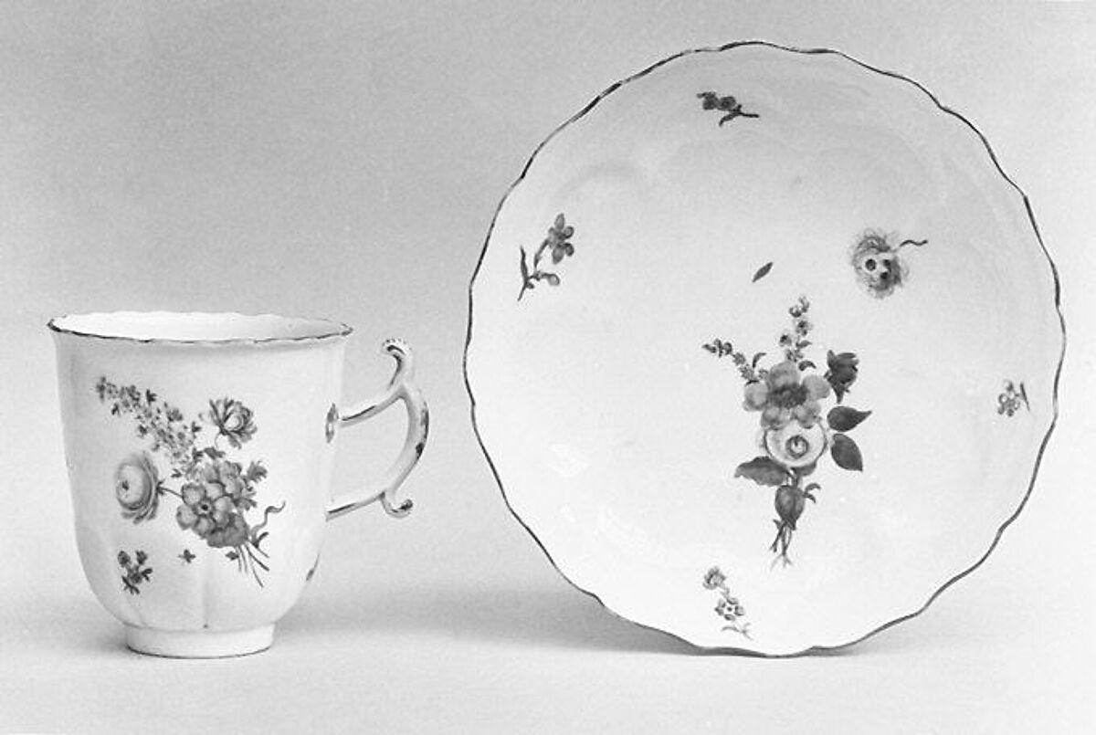 Cup and saucer, Meissen Manufactory (German, 1710–present), Hard-paste porcelain, German, Meissen 