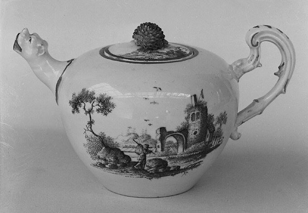 Teapot, Ansbach Pottery and Porcelain Manufactory (German, 1758–1860), Hard-paste porcelain, German, Ansbach (Bruckberg) 