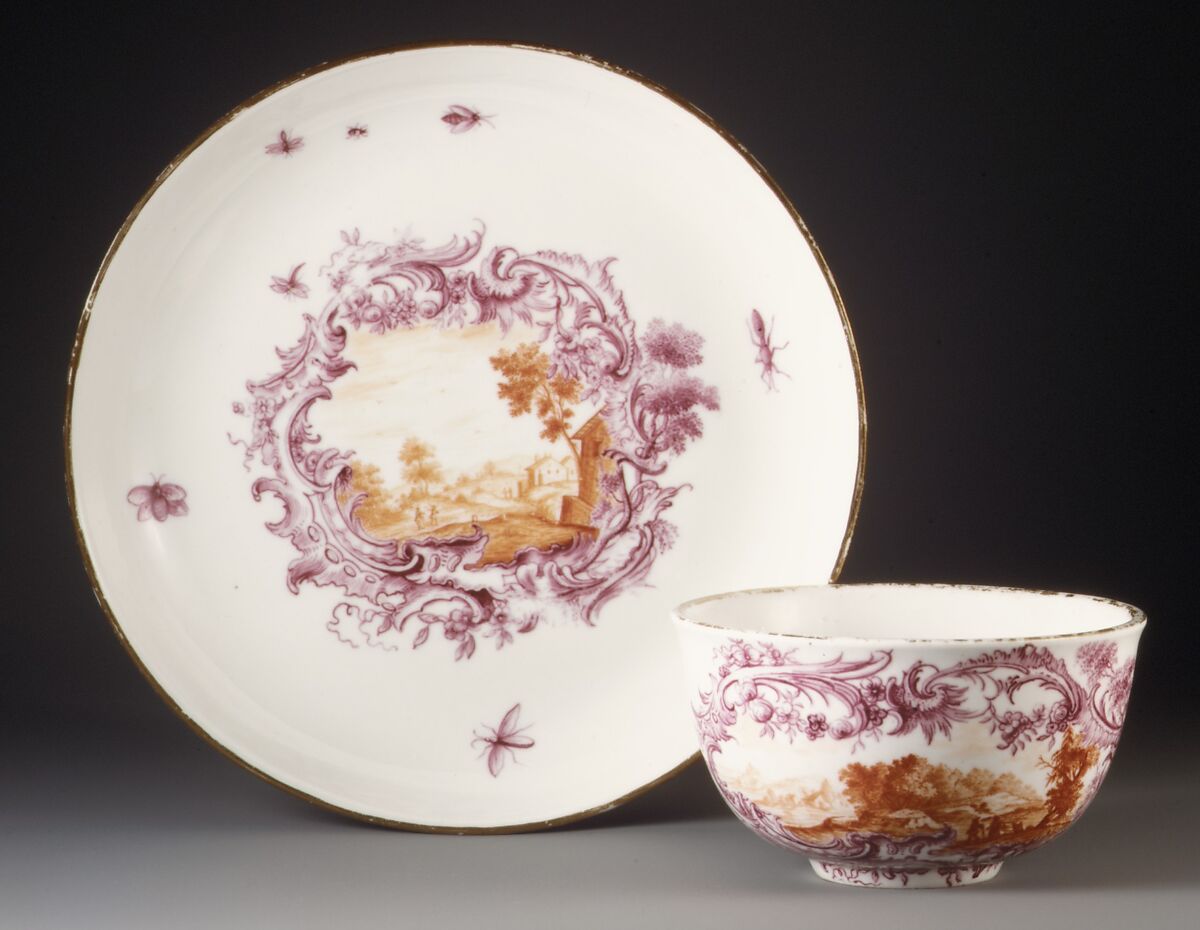 Cup and saucer, Fürstenberg Porcelain Manufactory (German, founded 1747), Hard-paste porcelain, German, Fürstenberg 
