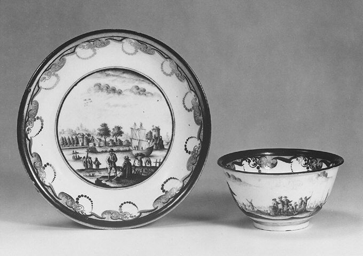 Teabowl and saucer, Meissen Manufactory (German, 1710–present), Hard-paste porcelain, German, Meissen
