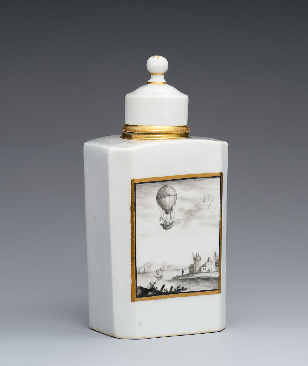 Tea caddy with cover, Höchst Manufactory (German, 1746–1796), Hard-paste porcelain, German, Höchst