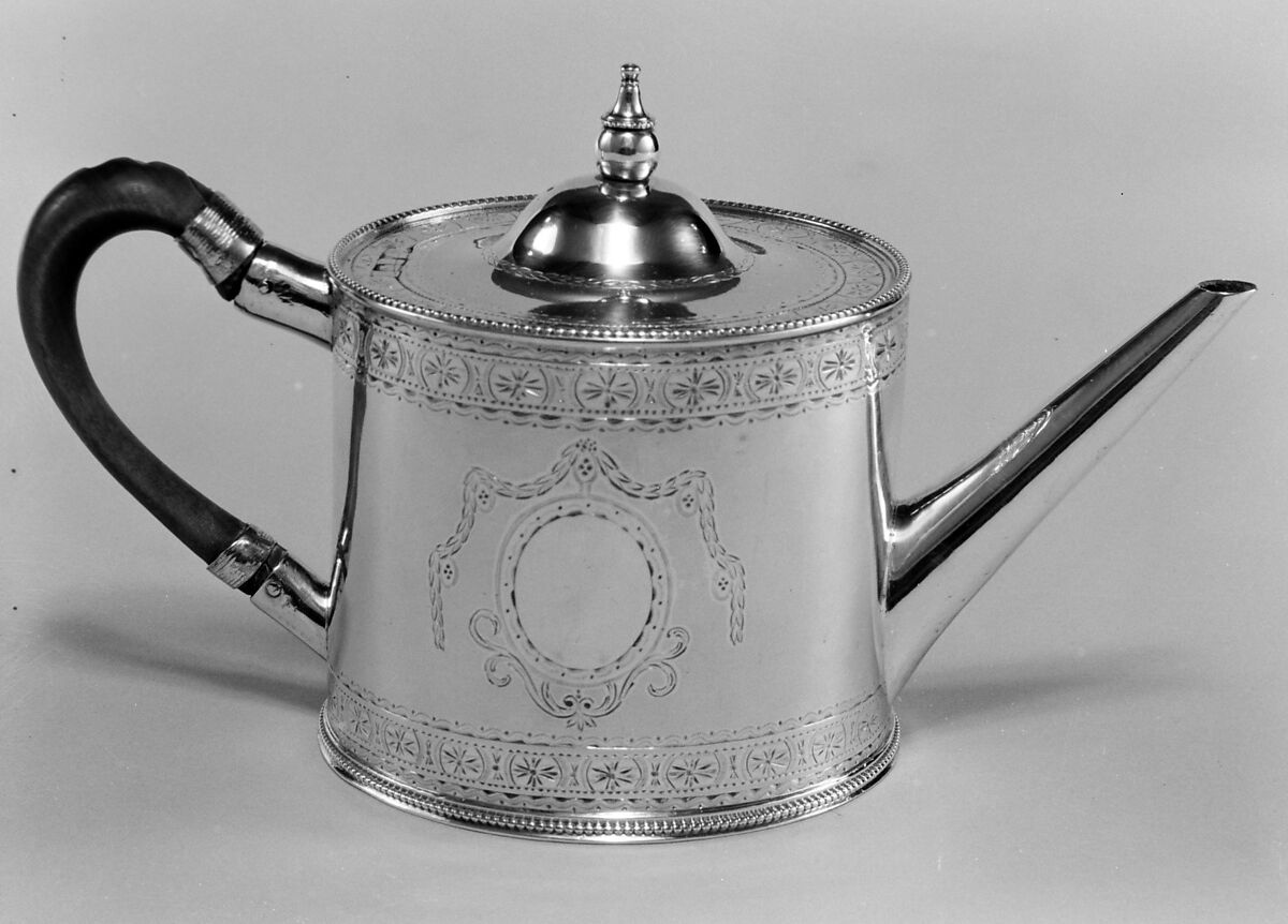 Teapot, Probably by Francis Stamp (entered 1780), Silver, British, London 